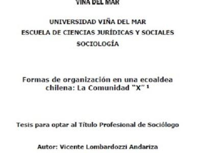 Tesis sociológica: Formas de organización social de la Ecoaldea “X”