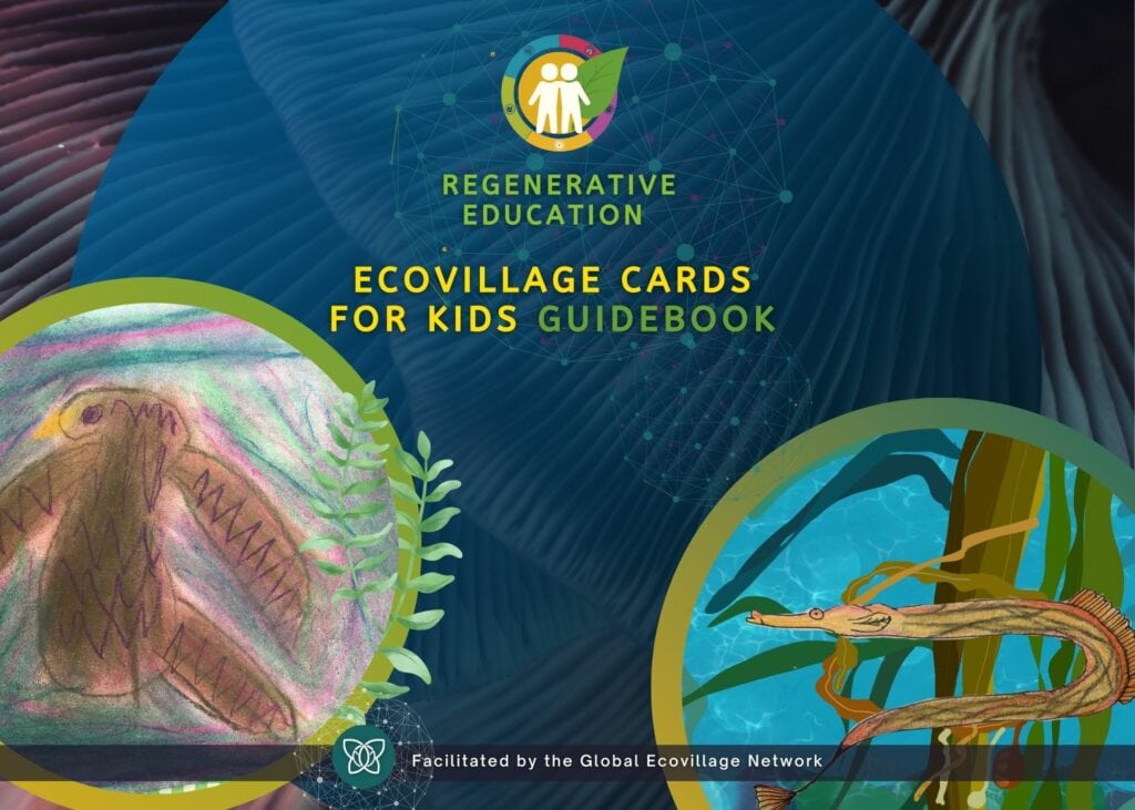 Cover image of the Ecovillage Cards for Kids guidebook