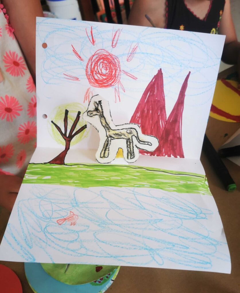 Children's drawing of a giraffe