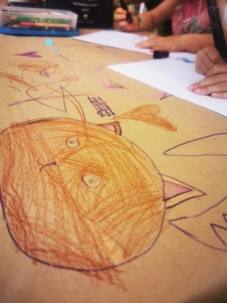 Children's drawing of a cat